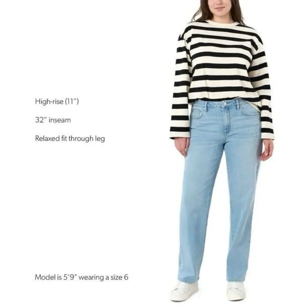NWT Seven7 Women's Loose Straight Jean Size 10 High Rise Light Wash - Picture 4 of 16